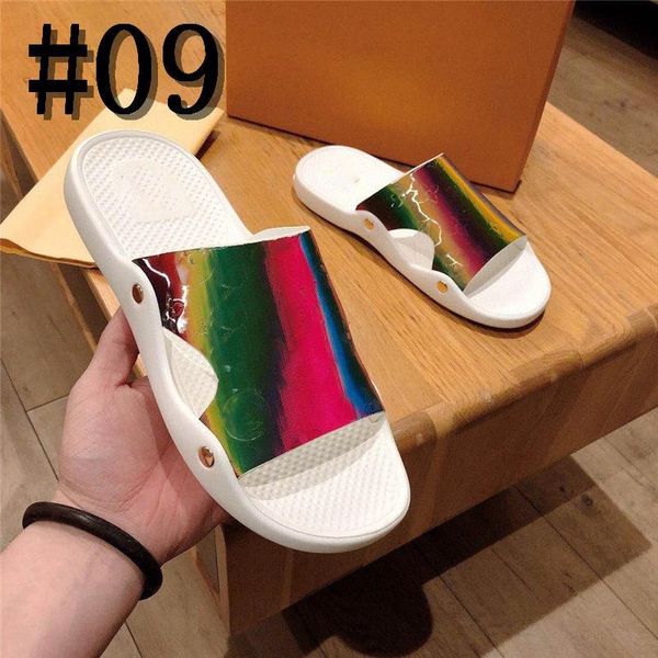 

newset men women sandals shoes slippers pearl snake print slide summer wide flat sandals slipper with box dust bag ing, Black