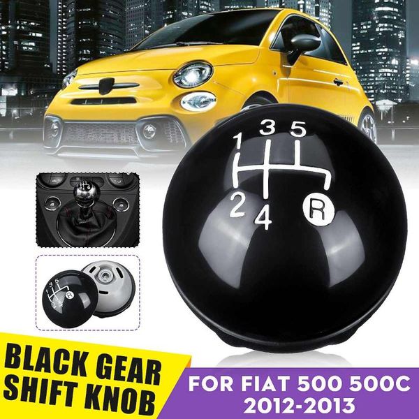 

5speed gear shift knob stick w/boot cover kit for 500 500c 2012-13 sitck head leather gloss black cap replacement #55344048