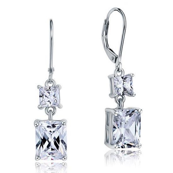 

exquisite women earrings dangle chandelier 8 ct princess cut created diamond dangle drop 925 sterling silver wedding earrings