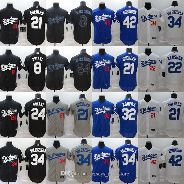 

los angeles 2020 dodgers jersey 21 walker buehler 34 fernando valenzuel 42 jackie robinson baseball jersey, Blue;black