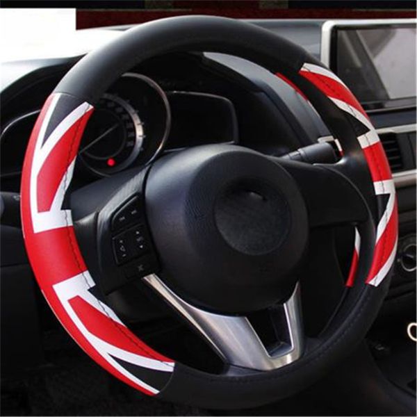 

steering wheel covers soft leather braid on the steering wheel of car accessories