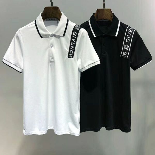 

19 new giv rever e polo hirt pari embroidery logo vintage letter men 039 olid polo branded t hirt men women polo hirt top