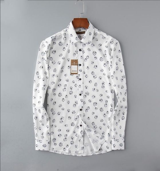 

2019 autumn and winter men's long-sleeved dress shirt pure men's casual shirt fashion oxford shirt social brand clothing lar 62 me, White;black