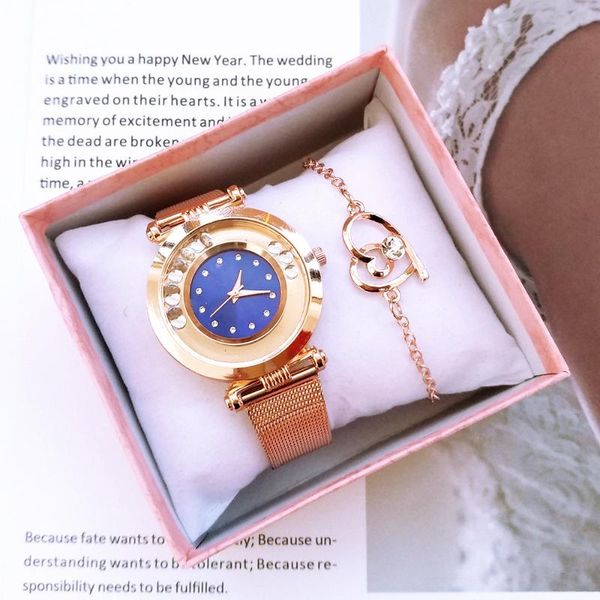 

women watches bracelet set starry sky ladies bracelet watch casual leather quartz wristwatch clock gift, Slivery;brown