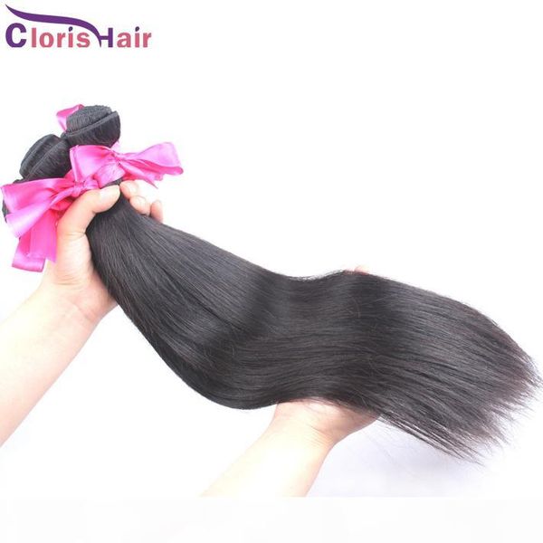 

amazing mix length 2pcs peruvian straight hair silky soft human hair weave bundles unprocessed straight remi hair extensions, Black