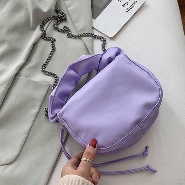 

cute pleated handbags women solid color cloud shoulder bags 2020 new chain soft leather women crossbody bags lady fold hand