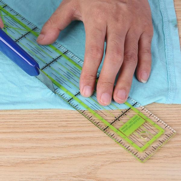 

double-color ruler patchwork feet tailor yardstick cutting quilting diy handmade sewing tools stationery drawing ruler, Black