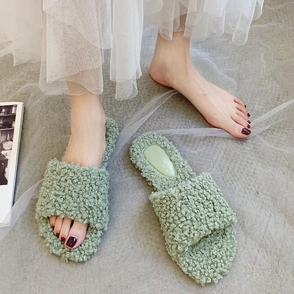 

2019 womens fur slippers winter shoes big size home slippers plush women indoor warm fluffy cotton shoes zapatos mujer 2019, Black