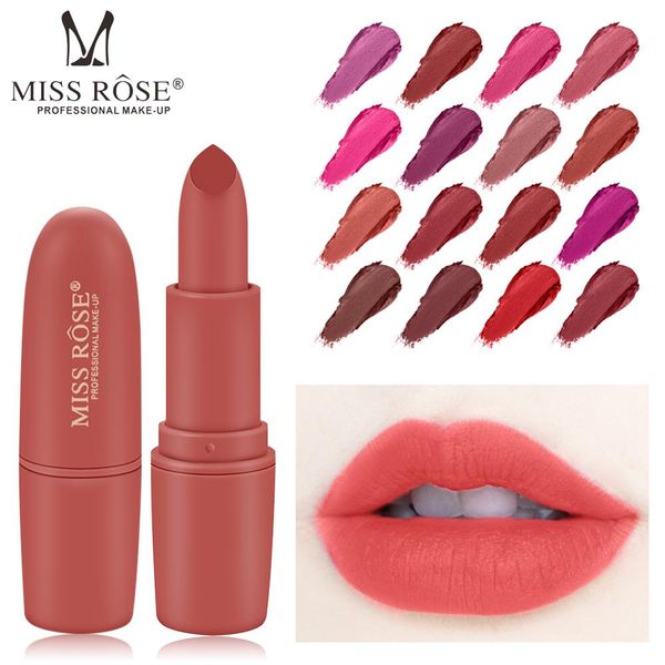 

miss rose matte lipstick easy to wear lipstick colors long-lasting lip gloss waterproof nude tint velvet makeup