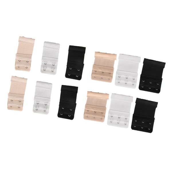 

12 pieces elastic bra extender comfort strap extension mixed color hooks, Red;black