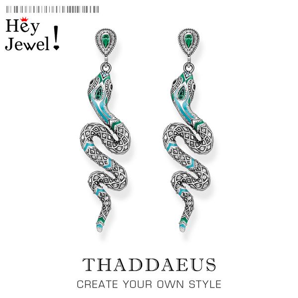 

drop earrings blue snake,thomas style handcrafted good fashion jewelry bohemia gift for women,2020 ts gift 925 sterling silver