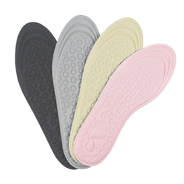 

1 pair 4d massage insoles absorption soft sponge breathable sole pad chaussures femme zapatos de mujer, Black