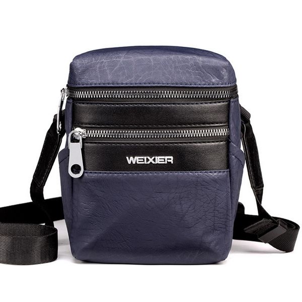 

men's fashion waterproof leather zipper shoulder handbags 2019 new large capacity adjustable straps messenger bag