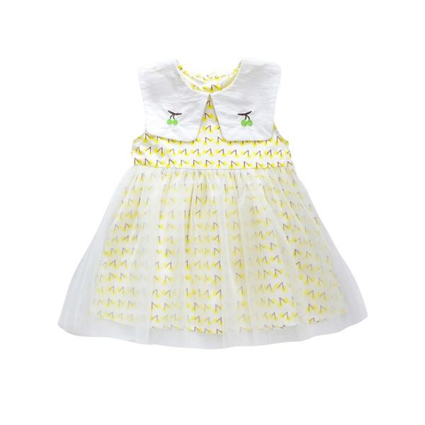 

new summer baby girl dress cherry print dresses for girls toddler casual sleeveless sundress, Red;yellow