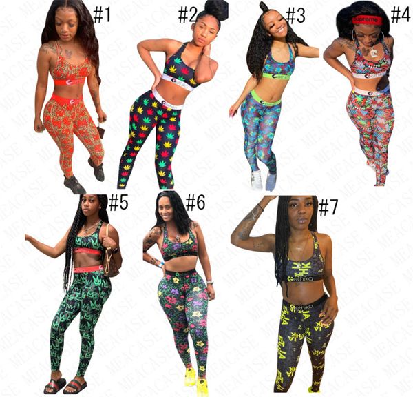 

summer women designer swimsuit bra + leggings pants 2 piece swimsuit letters floral flowers crwon design print beachwear swim cloth d61705, White