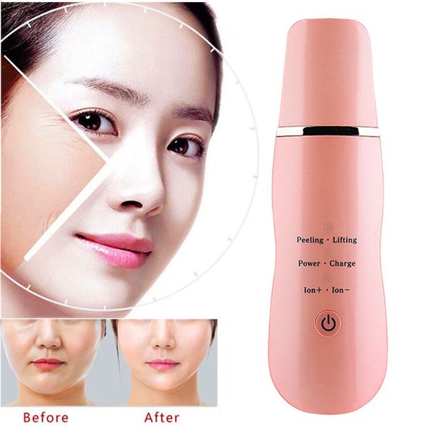 

rechargeable ultrasonic skin scrubber nutrient lead-in ultrasound face massager facial cleaner peeling vibration personal care appliances