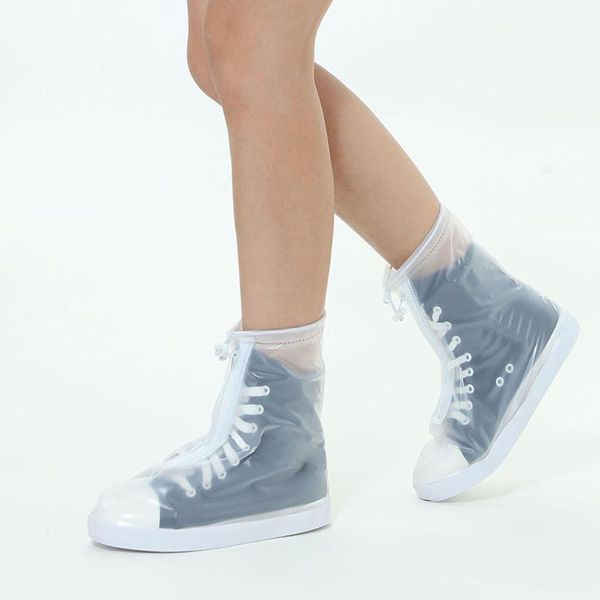 

shoe cover reusable waterproof protector shoes boot cover thick sole high-anti-slip rain shoes cases a6, White;pink
