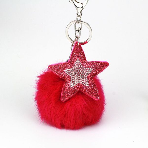 

мода шарм горный хрусталь кожа звездный мех кулон брелок сплава сумка брелок держатель для женщин подарок сувенирные ювелирные изделия, Silver