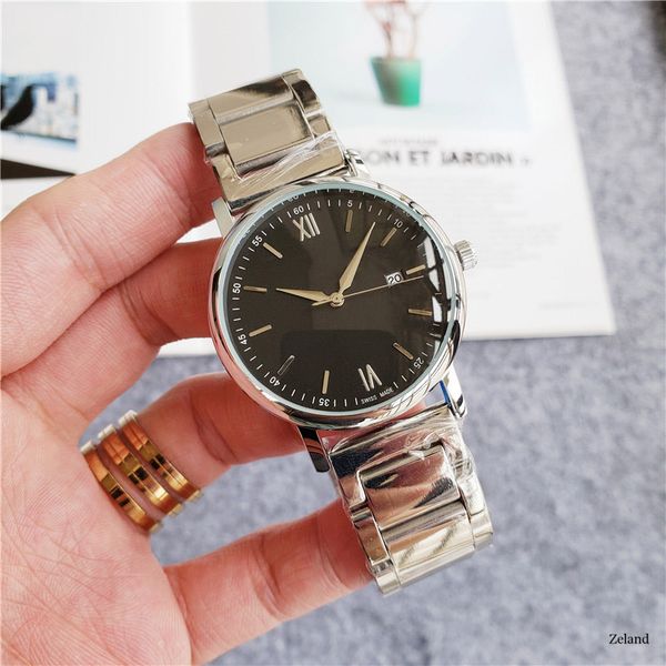 

brand watch luxury mens watches quartz movement family postifino designer watch stainless steel band waterproof watches, Slivery;brown