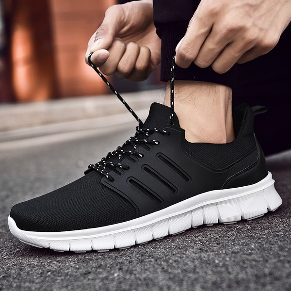 

summer men's running shoes air mesh sneakers outdoor sport shoes comfortable breathable black sneakers large size