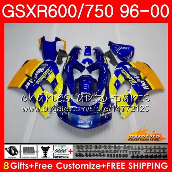 

movistar blue body for suzuki srad gsxr 750 600 gsxr-600 gsxr750 96 97 98 99 00 1hc.25 gsx-r750 gsxr600 1996 1997 1998 1999 2000 fairing kit