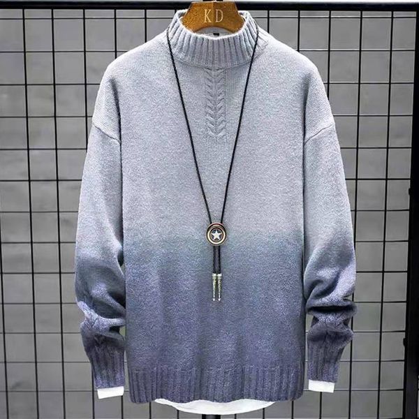 

man designer luxury half turtleneck sweaters man's long sleeves plus gradient sweater five color -3xl, White;black