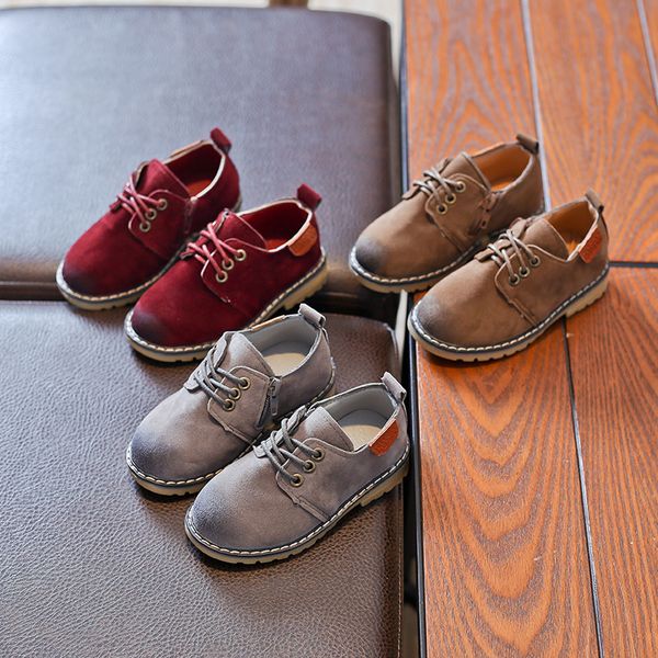 

new kids shoes autumn boys casual shoes retro children wear-resistant sneakers 3 colors 5 pair/l, Black;grey