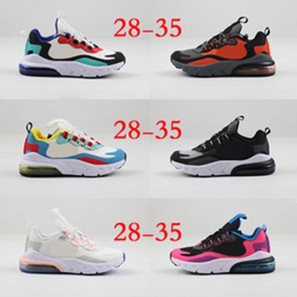 

react kids children shoes big boys girls youth sneakers orange grey bauhaus hyper pink triple black white childrens kids trainers 28-35