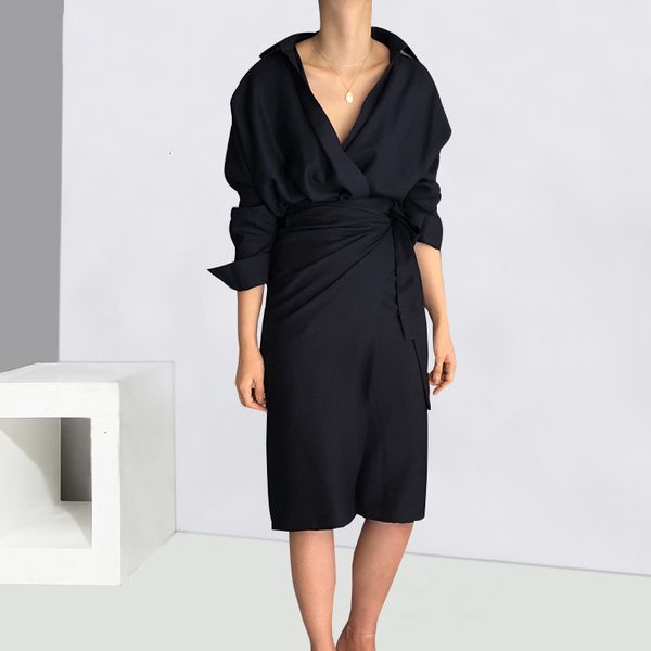 

long dress women clothing bow bandage dresses for women v neck long sleeve high waist womens dress female elegant fashion new, Black;gray