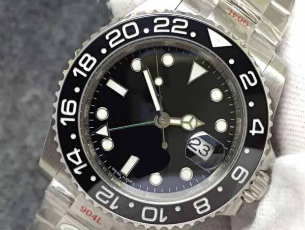 

19-20 Mens Batman V9 версия 904L сталь N Super Factory Cal ETA 3186 черный Керамический GMT дайвинг Glidelock механизм автоматические мужские часы