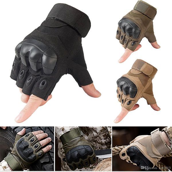 

new 2018 tactical gloves hard knuckle half finger outdoor military training paintball motocross bike race sport high quality, Blue;gray