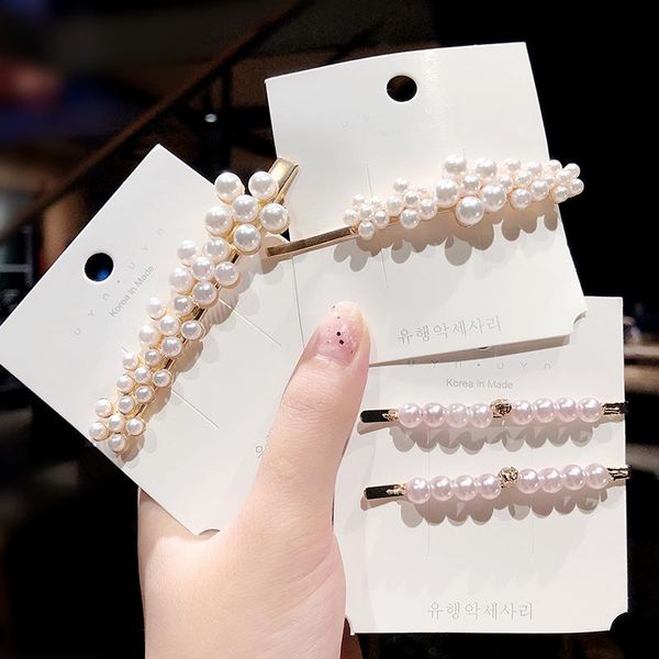 

клипы новые женщины эллегантностью pearls цветы barrettes сладкий орнамент волос повязка для волос шпильки мода аксессуары для волос mdsan, Black