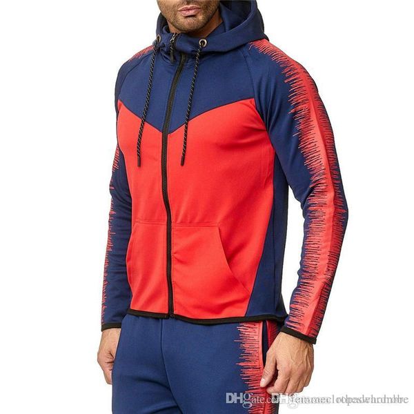 

patchwork color mens designer hoodies fashion cardigan long sleeve hooded mens sweatshirts with zipper sports male hoodie jackets, Black