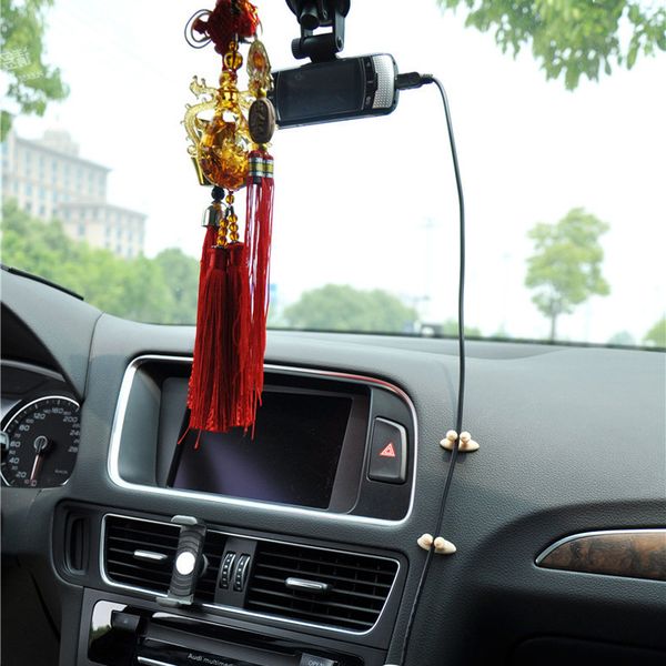 

8x car phone charger wire cord usb cable tidy holder clips organizer line fixer