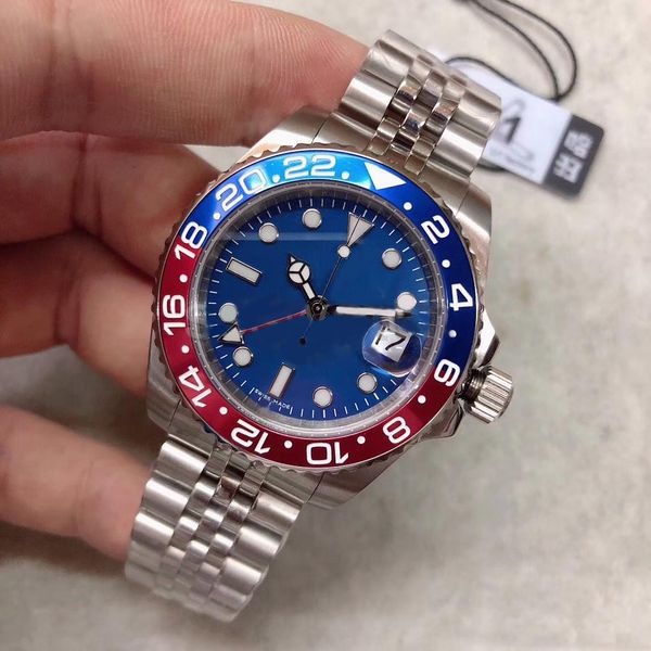 

classic watch independent adjustment gmt series 126710 blue dial 40mm sapphire glass automatic mechanical jubilee sports, Slivery;brown