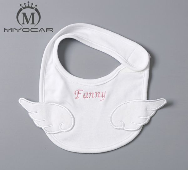 

miyocar personalised any name white angel lovely baby bib soft cotton angel baby bib set birthday gift shower gift
