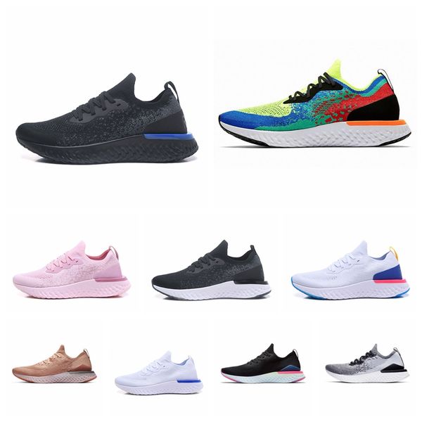 

with box)epic react v2 designer men women fly shoes south beach knit sprite belgium pe dusk to dawn betrue oreo gs running sport sneaker