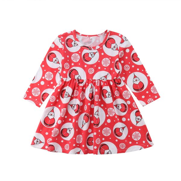 

новорожденный baby girl одежда мода принцессы дети baby girl платье санта-клаус печати повседневный печати платье обнажений платье, Red;yellow