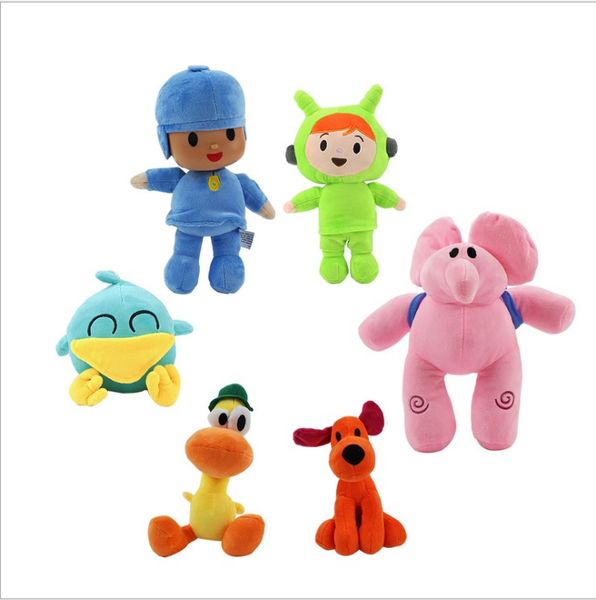 

6 styles 26cm pocoyo soft plush toys figure doll yoyo pato loula dolls classic baby kids soft cuddly toys for boys and girls