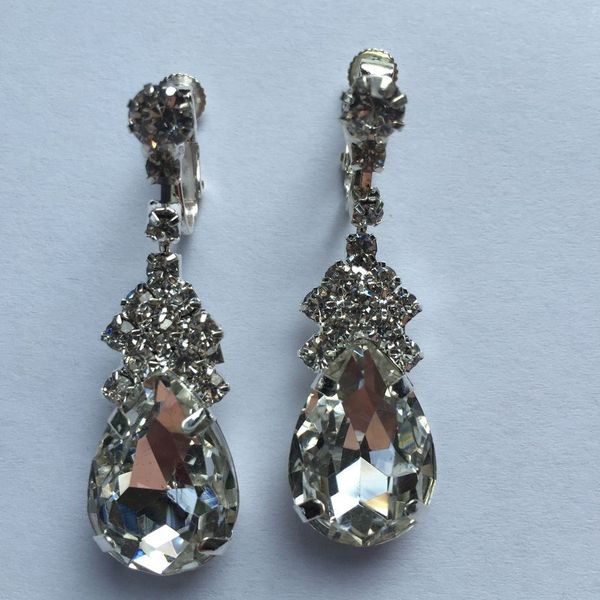 

clips earrings without pierced ear clip wedding earrings clips clip earring, Silver