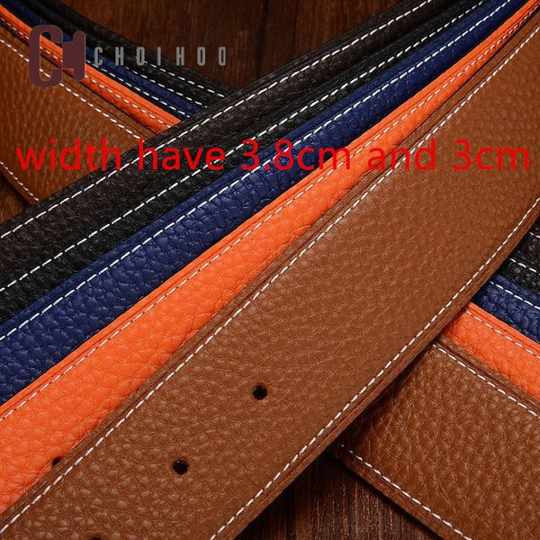 

роскошный без пряжки ремень бренд h ремень мужчины высокое качество мужской подлинный ремень из натуральной кожи джинсы личи зерна ремень ci, Black;brown