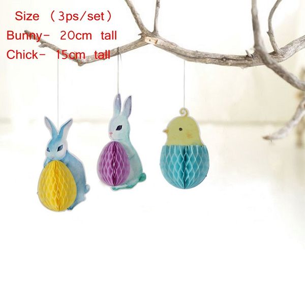 

пасхальный кролик соты висячие украшения пасхальные соты шары пасхальный магазин детский сад двор висячие украшения 3 шт. / компл