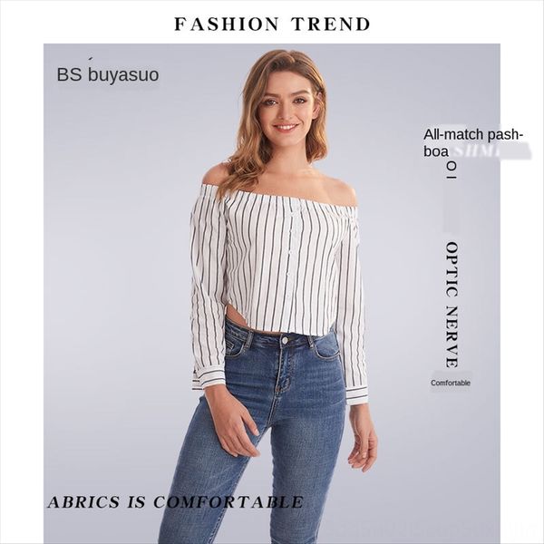 

women's autumn long sleeve striped large size women's autumn long sleeve bra striped large size bra top, White