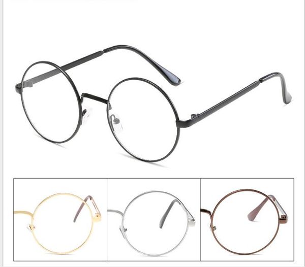 

metal retro flat lens fashion men's and women's flat lens frame fashion glasses frame, White;black