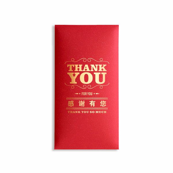 

thank you design red envelope long size thick red packet 2020 chinese rat new year envelope 6 pcs