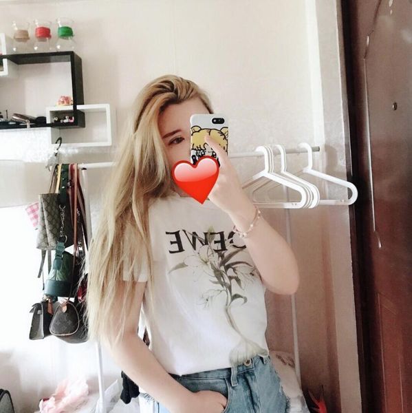 

2020 spring and autumn new comfortable breathable cotton fabric printed short sleeves fashionable ladies s~xl white