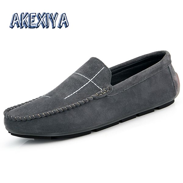

classic men's loafers suede man's casual shoes fashion men gentleman style shoes handmade men's wedding 38-48, Black