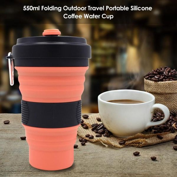 

durable camping cup wear-resistant 550ml folding water cup outdoor portable collapsible coffee drink
