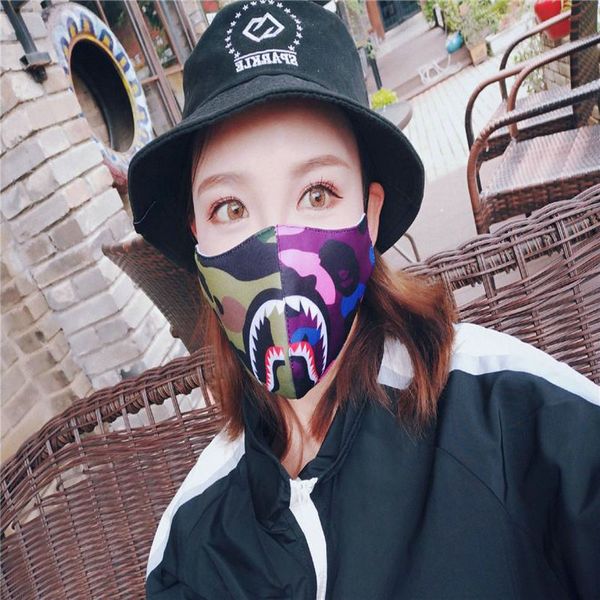 

designer cycling mask camo shark purple red blue shark masks fashion face mask men women face mask street style in stock