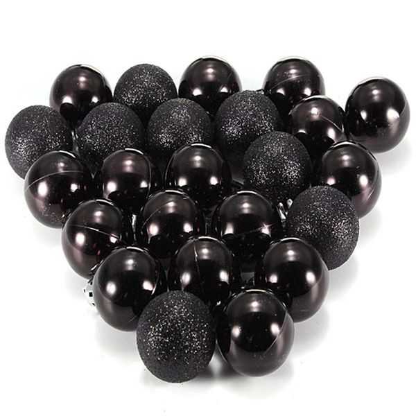 

24pcs chic christmas baubles tree plain glitter xmas ornament ball decoration